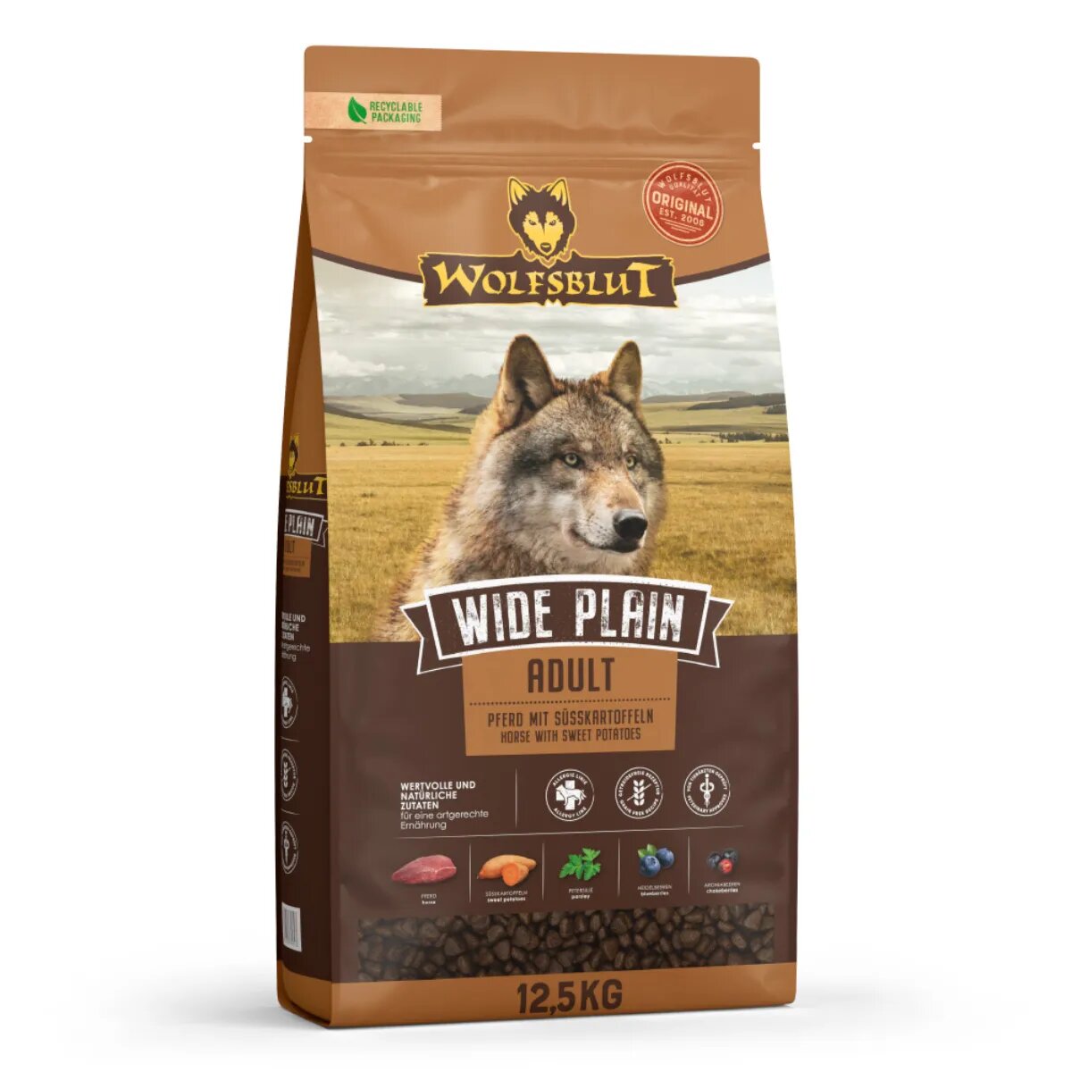 WOLFSBLUT Wide Plain XS-XL Cal hrană uscată fără cereale câini 12.5kg