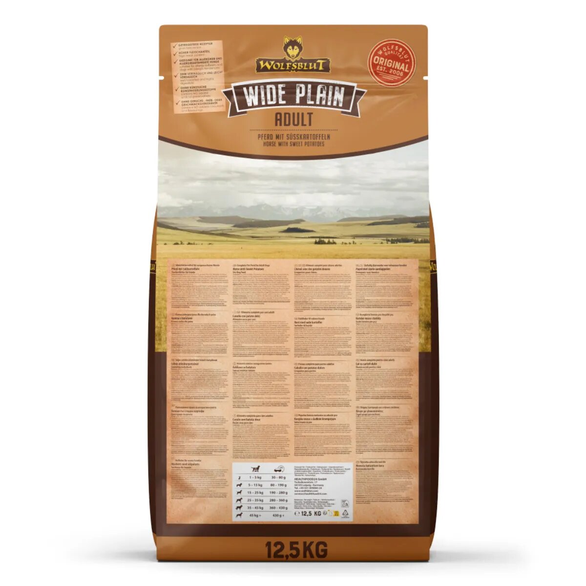 WOLFSBLUT Wide Plain XS-XL Cal hrană uscată fără cereale câini 12.5kg