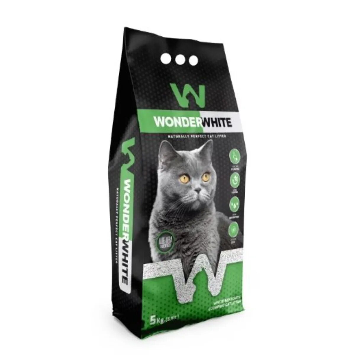 WonderWhite Aloe Vera așternut igienic pisici granule bentonită aglomerant fără praf 5kg