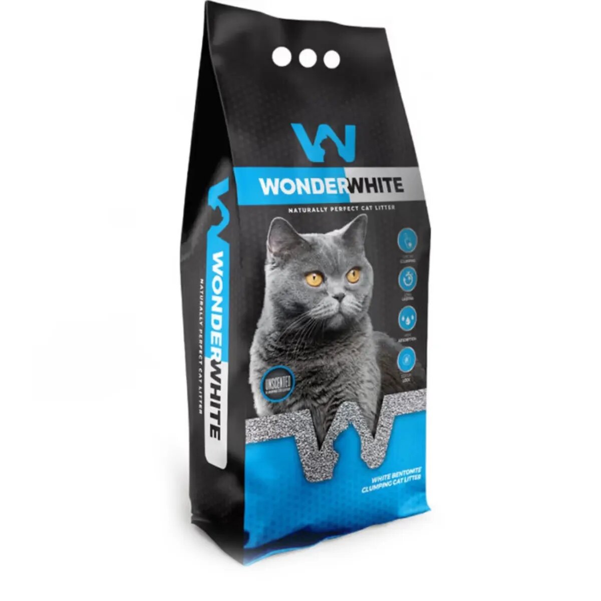 WonderWhite neparfumat așternut igienic pisici granule bentonită aglomerant neutralizare mirosuri fără praf 15.3kg