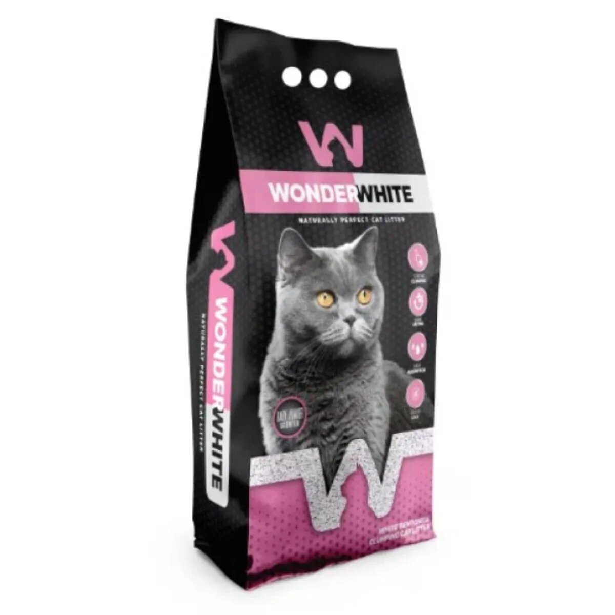 WonderWhite Talc așternut igienic pisici granule bentonită aglomerant neutralizare mirosuri 10kg
