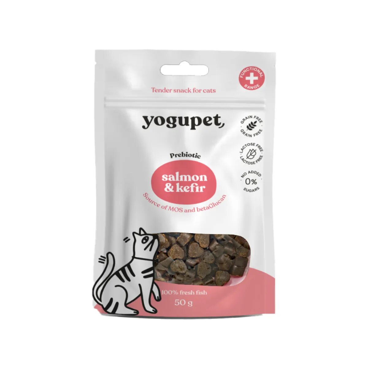 YOGUPET Snack Cat Somon & Kefir Somon recompense fără cereale pisici 50g