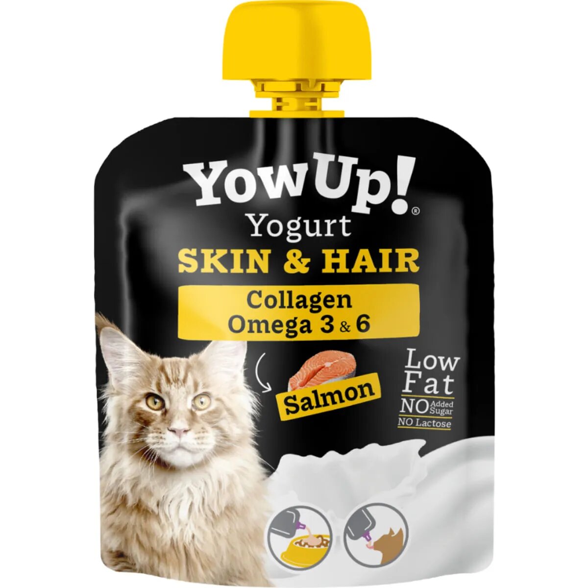YOWUP! Yogurt Hair & Skin Somon recompense funcționale pisici junior & adult piele & blană (topping) 85g