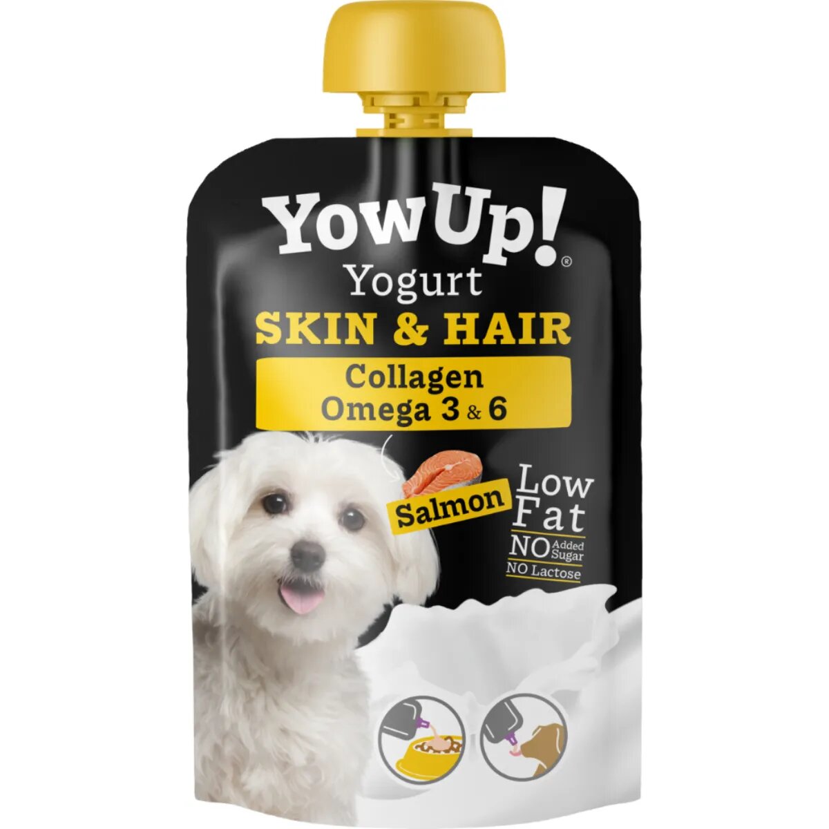 YOWUP! Yogurt Hair & Skin XS-XL Somon recompense funcționale câini piele & blană (topping) 115g
