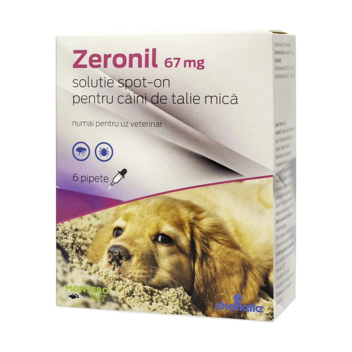 ZERONIL deparazitare externă câini pipete deparazitare externă câini XS-S(2 - 10kg) pipete 67mg x 6buc