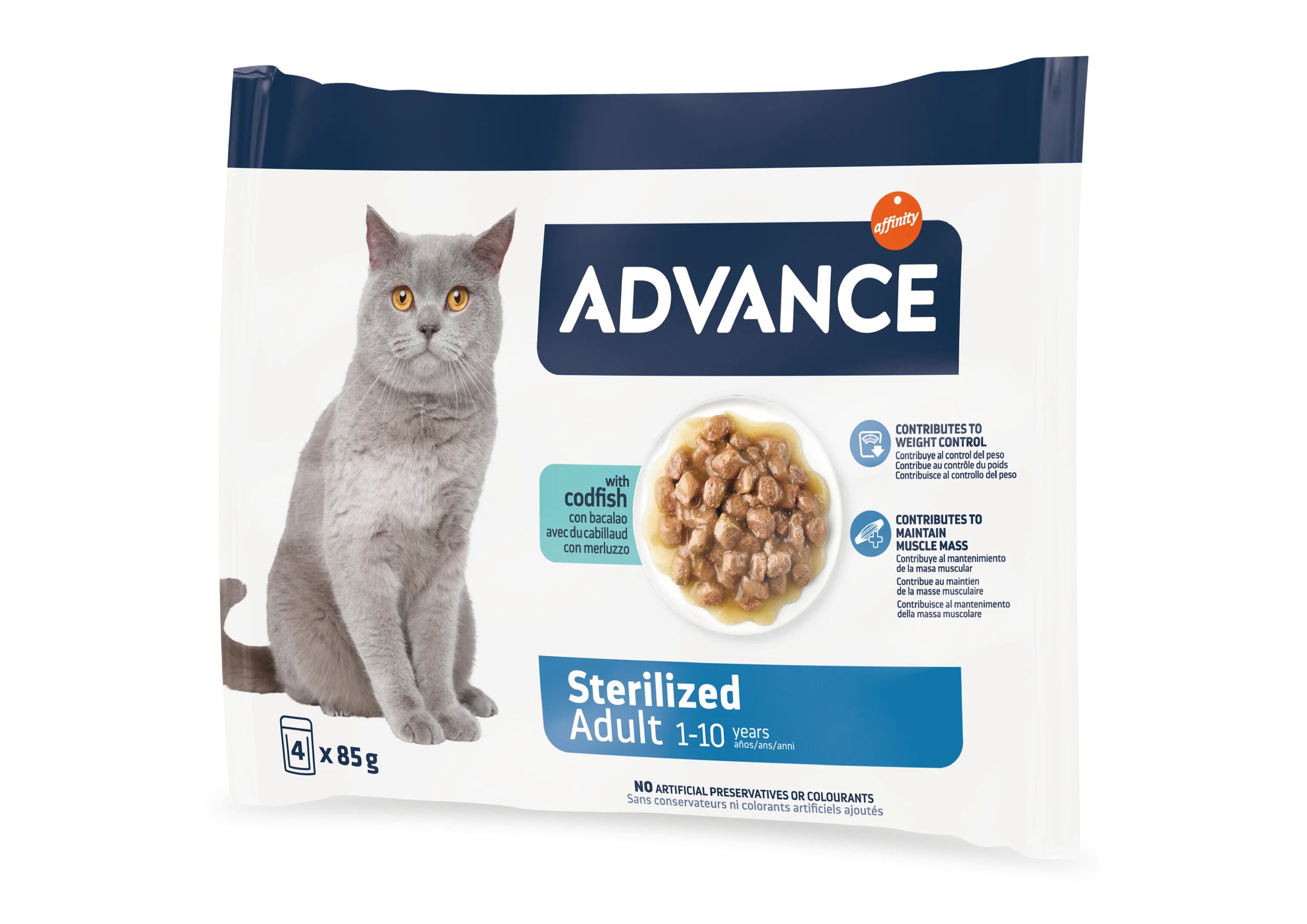 Advance Cat Wet Sterilized Cod Multipack 4x85 g
