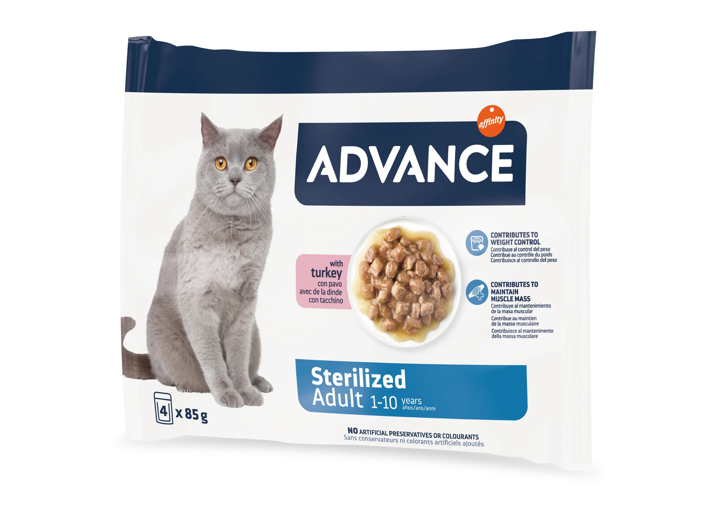 Advance Cat Wet Sterilized Curcan Multipack 4x85 g