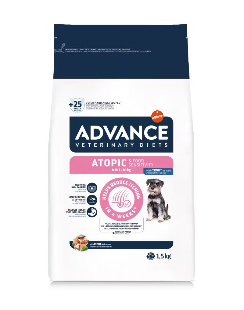 Advance Diets Advance Veterinary Diets Dog Atopic & Food Sensitivity Mini Pastrav 1.5 kg