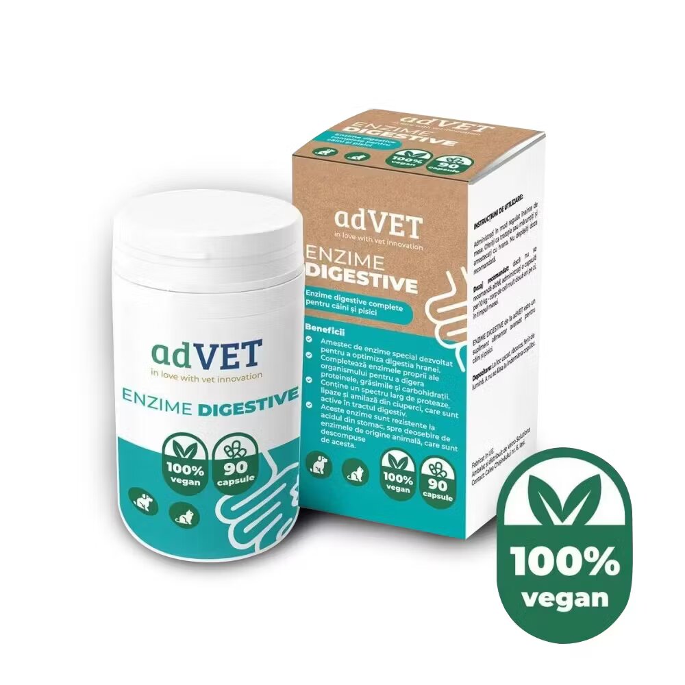 adVET Enzime Digestive supliment alimentar 90 capsule