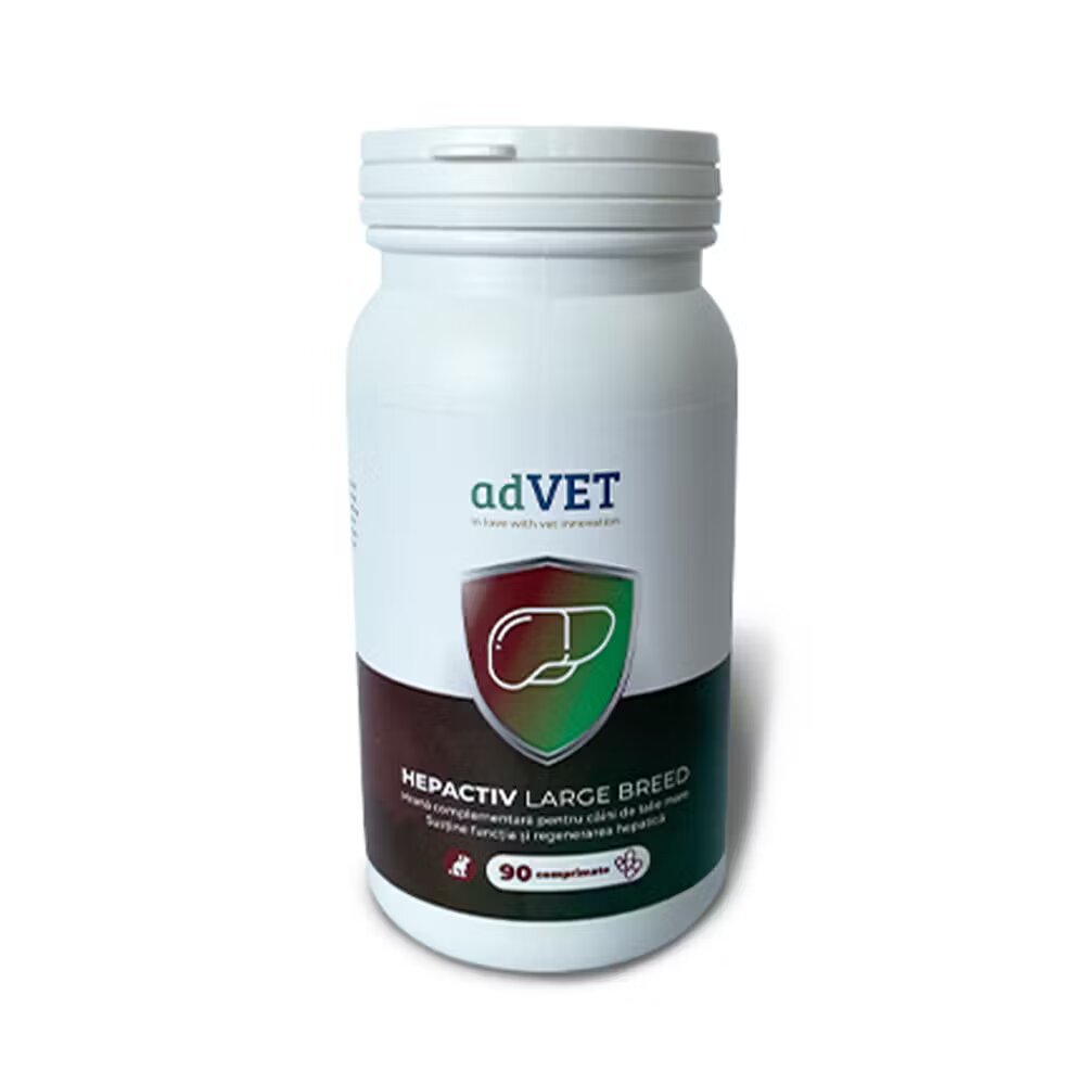adVET Hepactiv Large Breed supliment alimentar 90 capsule