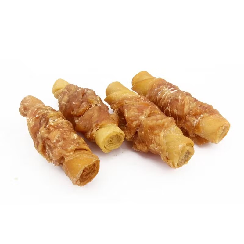 Agility Set recompense pentru caini Betisoare de piele de porc impletite cu pui 300 g