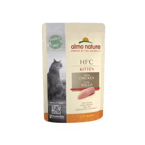 Almo Nature Hrana umeda pisici HFC Complet Plic Kitten Pui 55 g