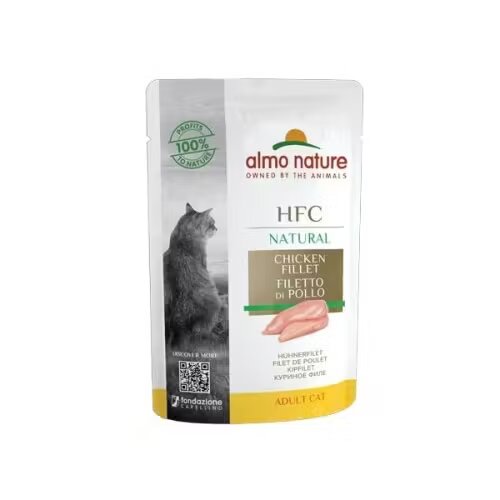 Almo Nature Hrana umeda pisici HFC Plic Filet de Pui 55 g