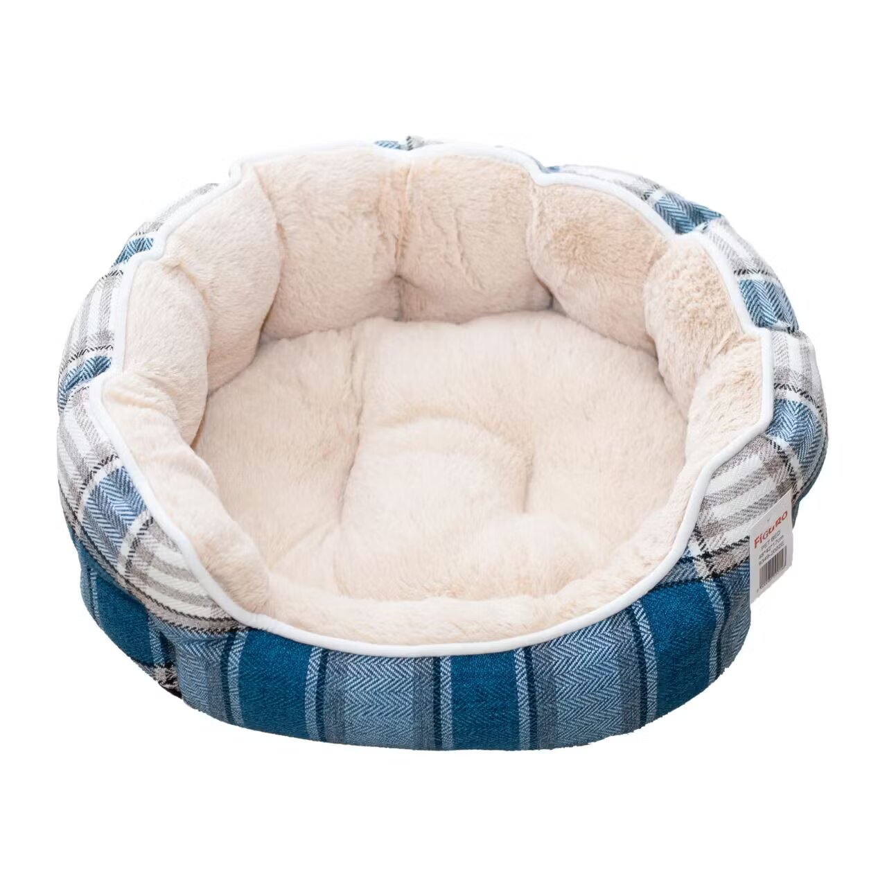 AMC Culcus Pentru Caini Si Pisici Panza/plush Carouri-bej 75 X 65 X 24 Cm/ 9349-2002A