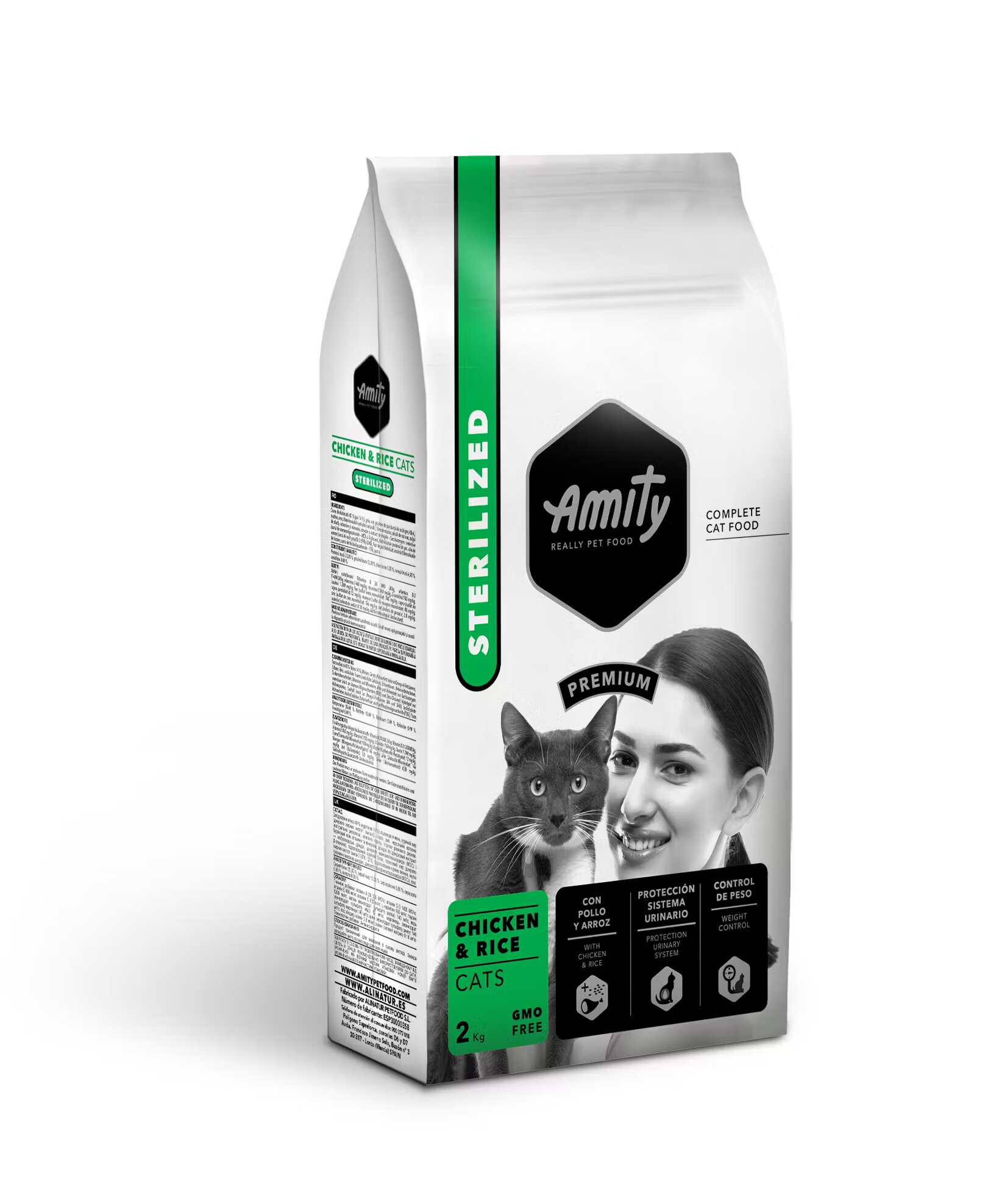 Amity Hrana Uscata Pisici Adult Sterilizat Pui si Orez 2 kg