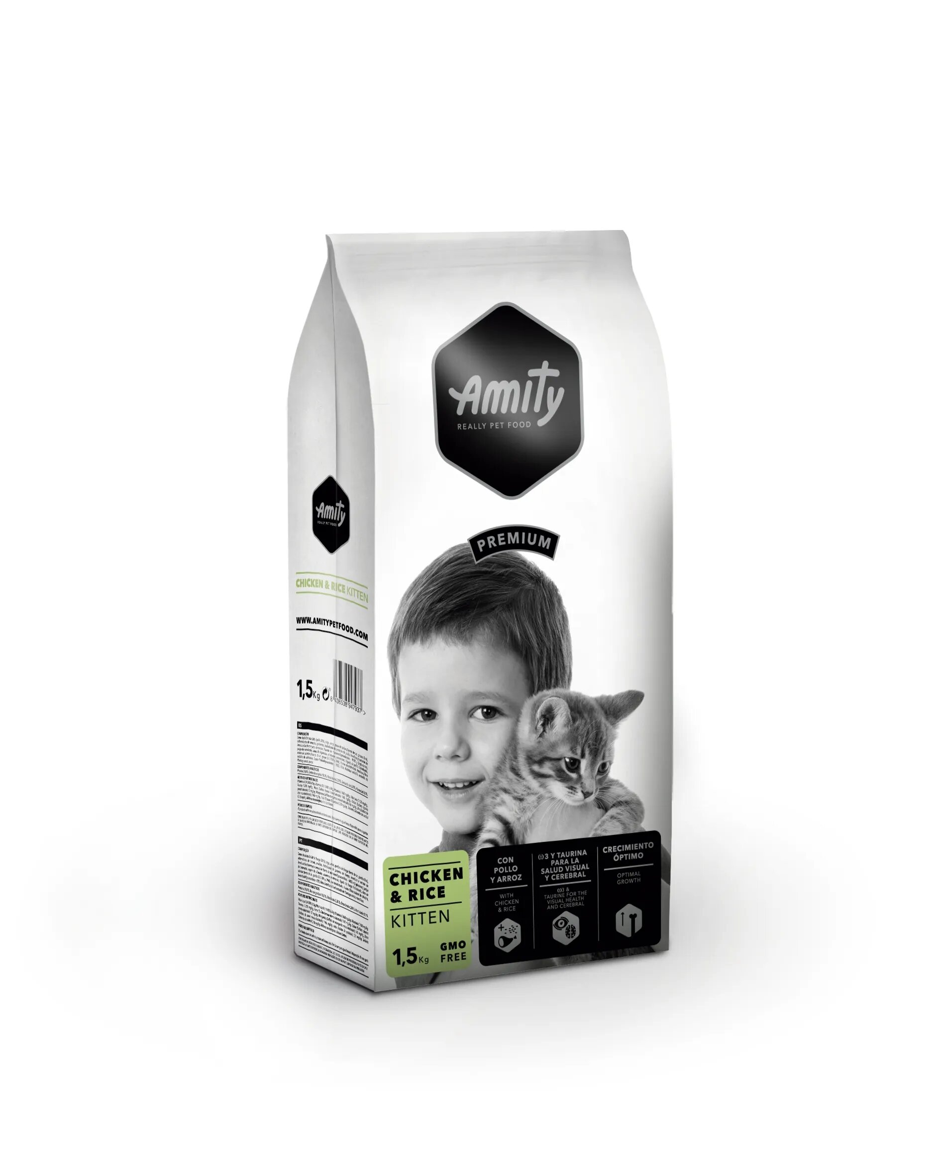 Amity Hrana Uscata Pisici Premium Kitten Pui si Orez 1.5 kg