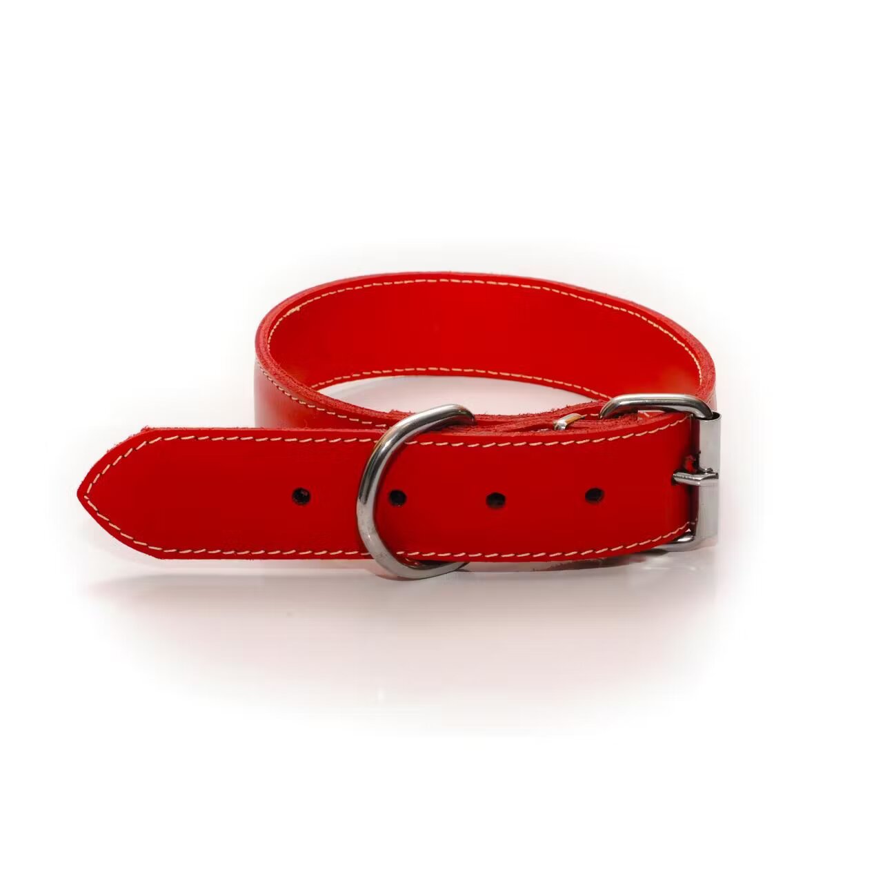 Antal Zgarda Piele Pentru Caini Dublata Cu Chinga 40mm Nr.6 Rosie