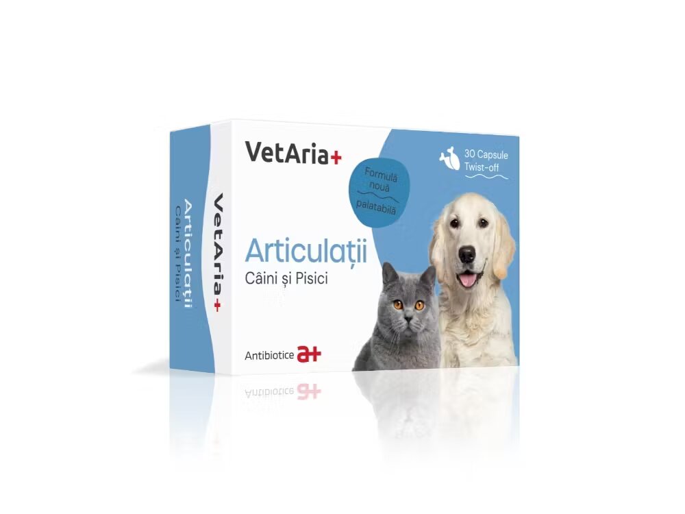 Antibiotice Iasi VetAria+ Articulatii Caini si Pisici 30 capsule Twist-off