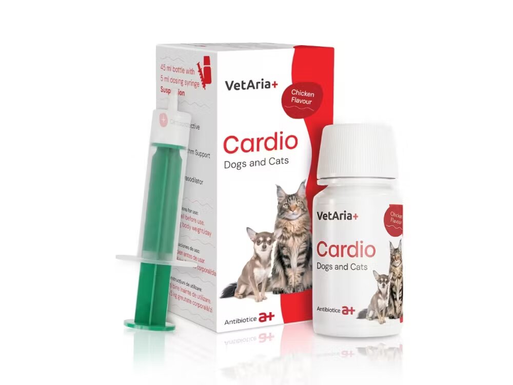 Antibiotice Iasi VetAria+ Cardio Caini si Pisici 45 ml