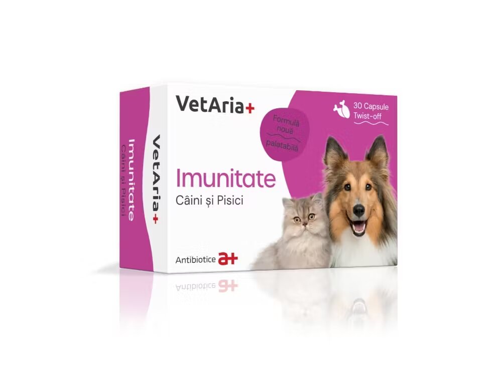 Antibiotice Iasi VetAria+ Imunitate Caini si Pisici 30 capsule Twist-off