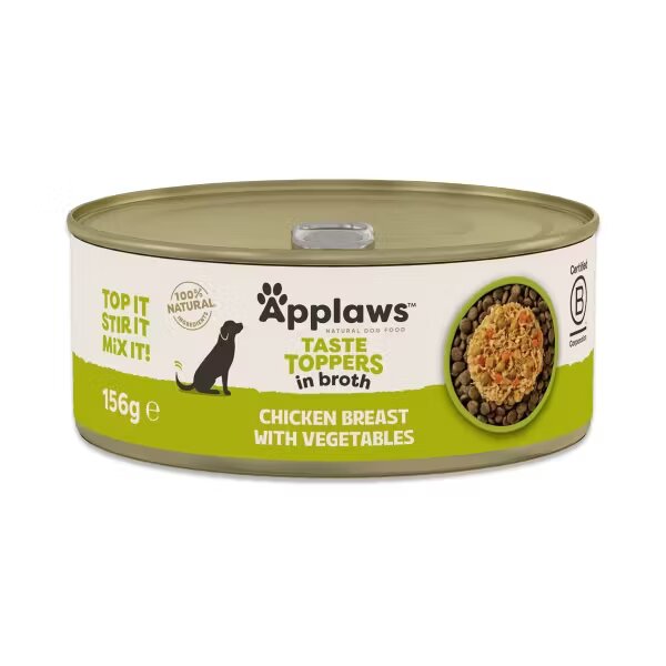 Applaws Hrana umeda caini Dog Taste Toppers Piept de Pui si Legume in supa 156 g