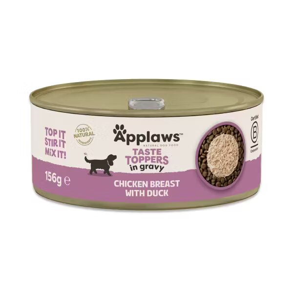 Applaws Hrana umeda caini Dog Taste Toppers Piept de Pui si Rata in sos 156 g