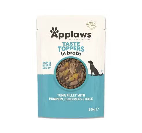 Applaws Hrana umeda caini Dog Taste Toppers Ton si Legume in supa 85 g