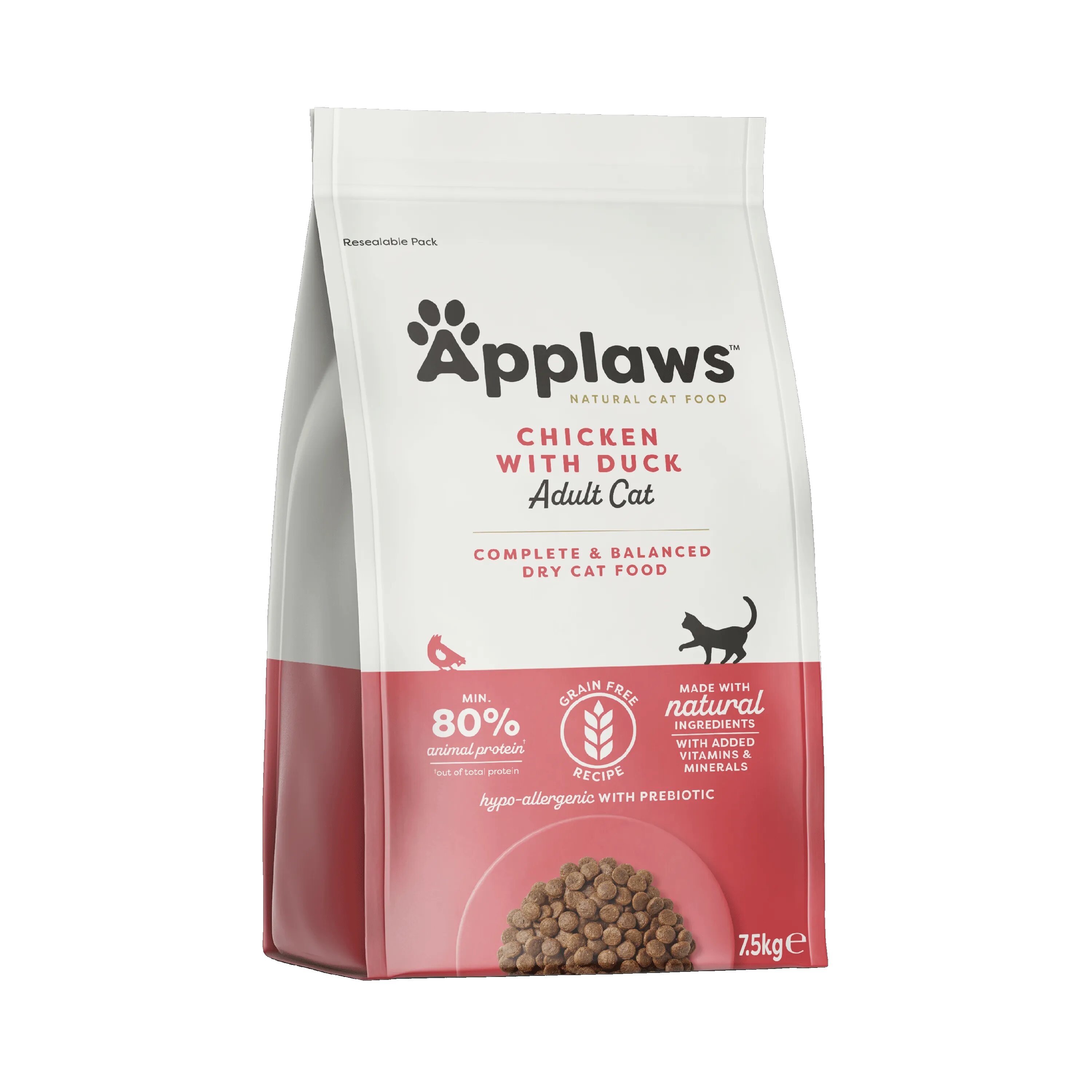 Applaws Hrana uscata pisici Cat Adult Cu Rata si Pui 7.5 kg