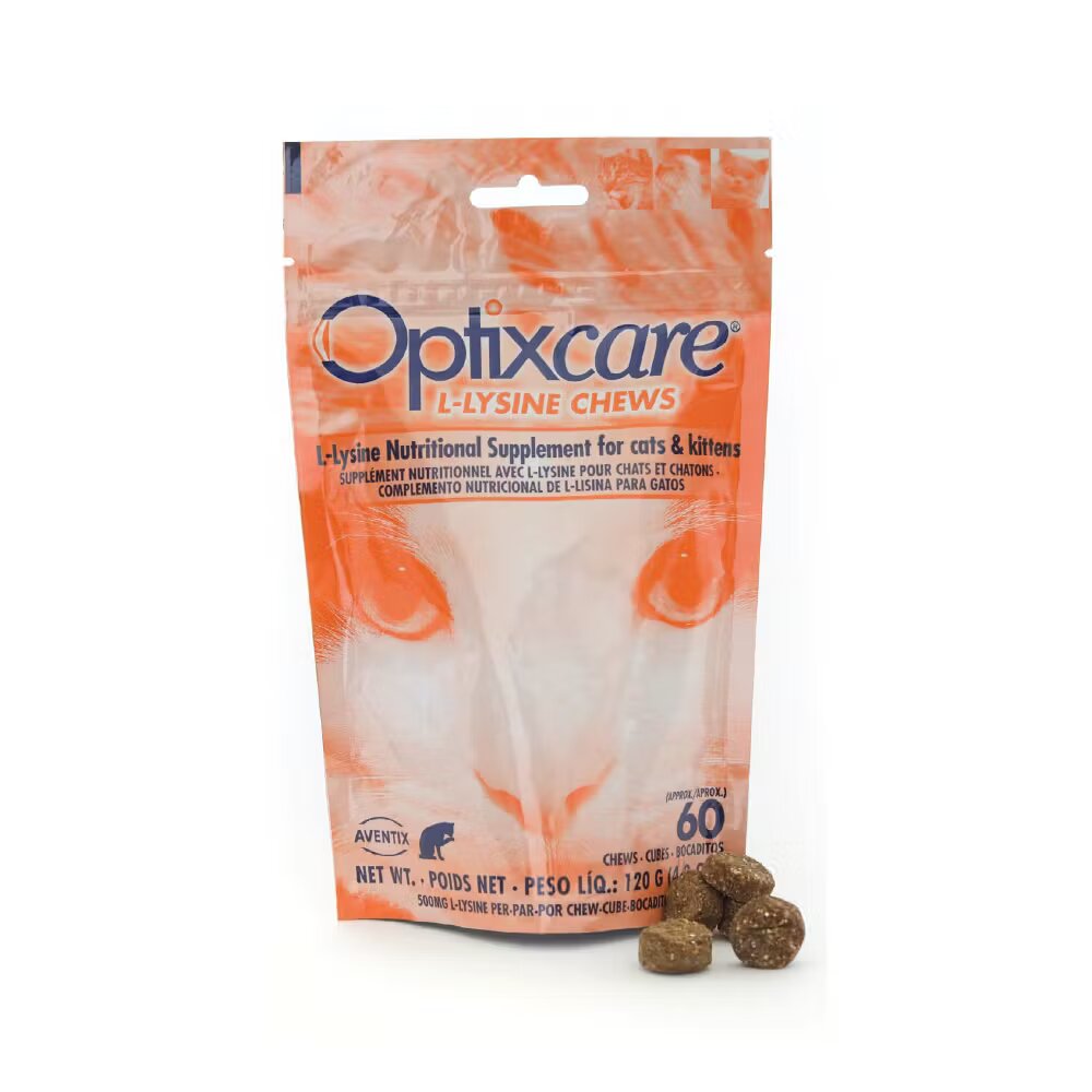 Aventix Supliment Pisici Optixcare L-LYSINE CHEWS 60 tablete
