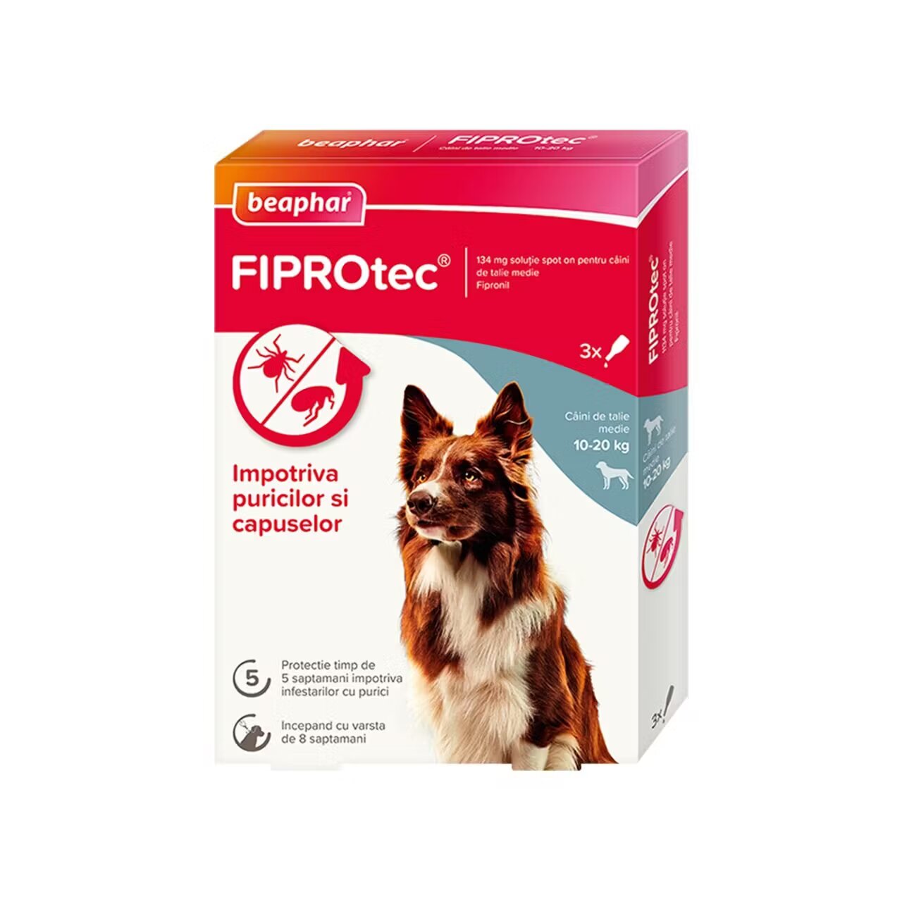 Beaphar Pipete Antiparazitare Caini Fiprotec M 10-20 kg/ 3 pipete x 1.34 ml