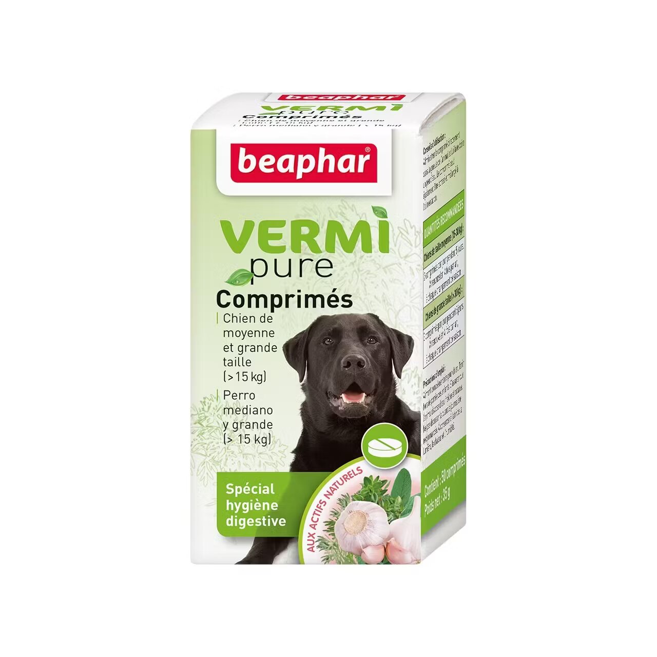 Beaphar Tablete Digestive Antiparazitare Vermipure Dog L >15kg 50 tablete