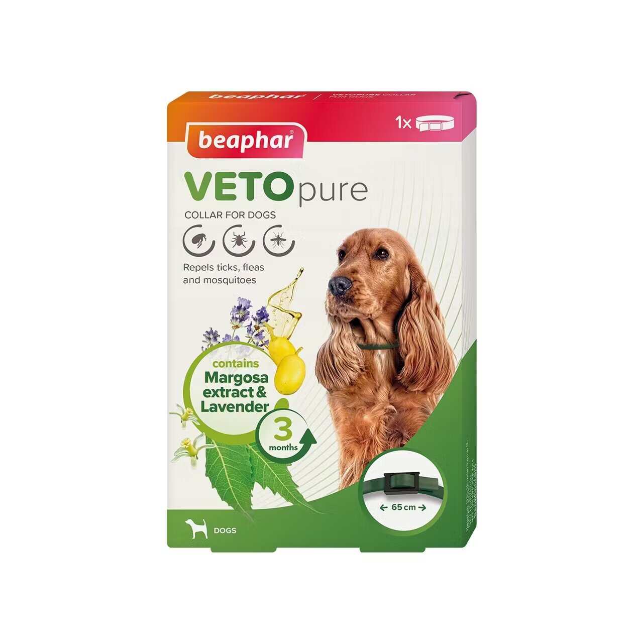 Beaphar Zgarda Antiparazitara Caini Veto Pure 65 cm