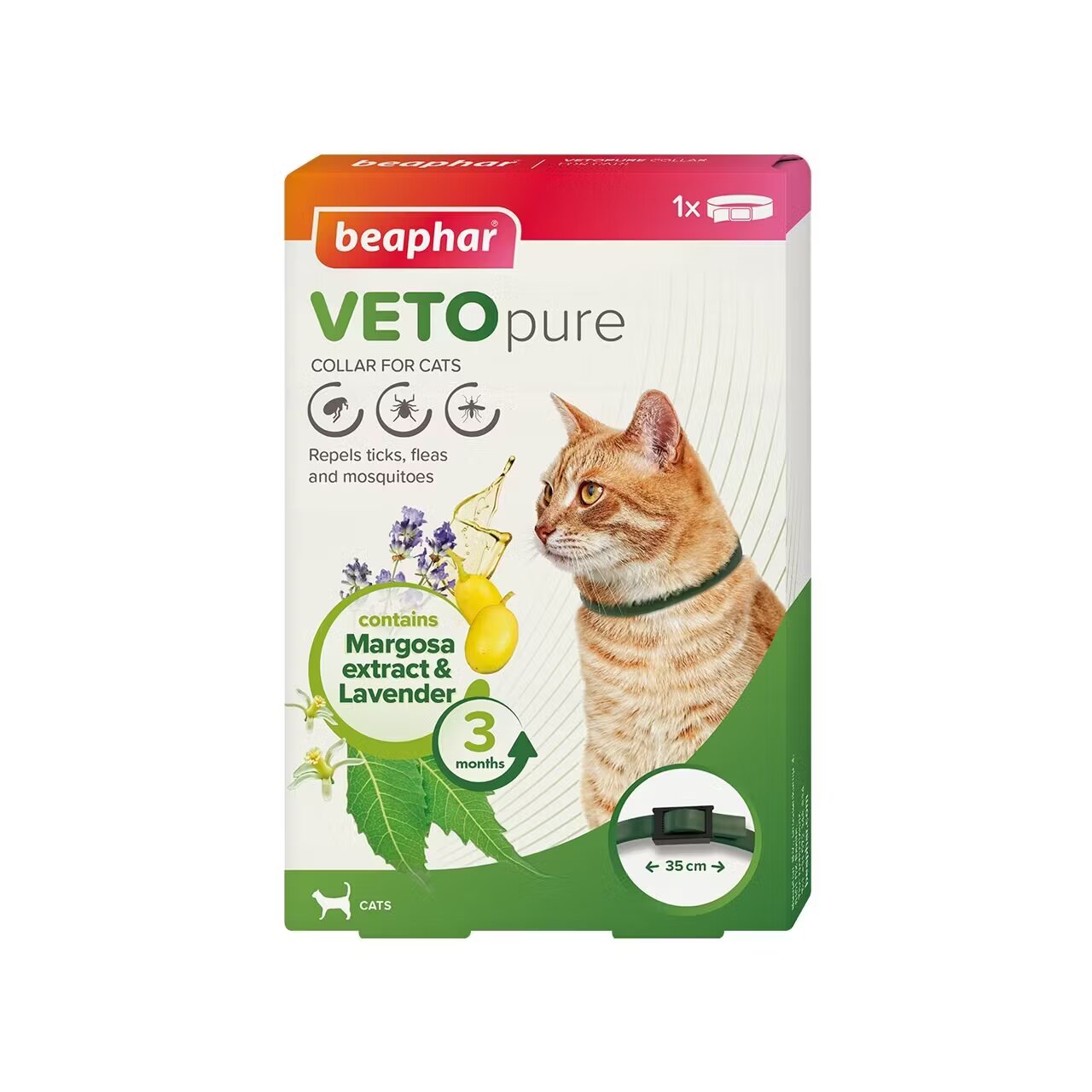 Beaphar Zgarda Antiparazitara Pisici Veto Pure 35 cm