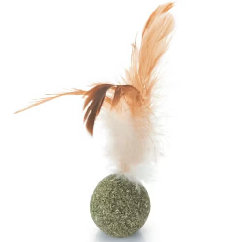 Beeztees Jucarie Pisici Bila Catnip cu Pene 12 cm