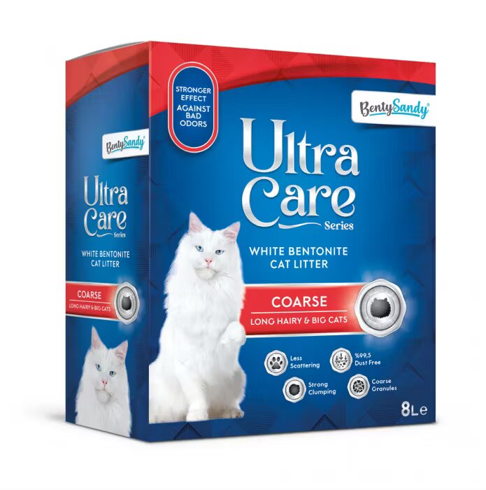 Benty Sandy Ultra Care Asternut Igienic Ultra Care Coarse Pisici Par lung si Pisici Mari 8 L