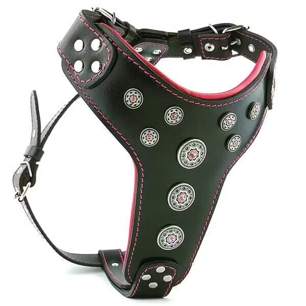 Bestia Ham Bijou Piele Naturala M: 50-75 cm Negru/ Rosu