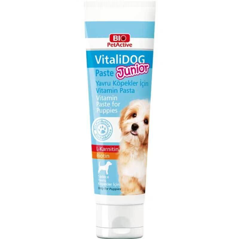 Bio Petactive Pasta cu vitamine pentru puii de caine Vitali Dog Junior 100 ml