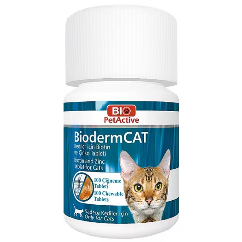 Bio Petactive Supliment pentru pisici Biodermcat 100 tbl 30 g