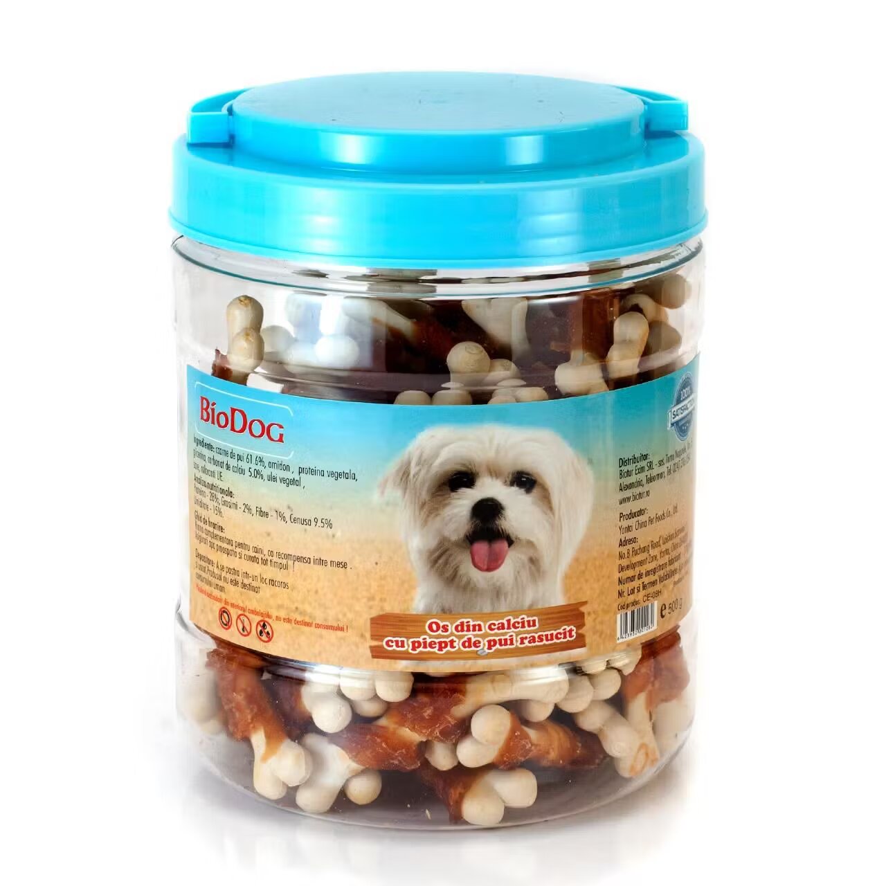 Biodog Recompense Pentru Caini Os Din Calciu Cu Piept De Pui Rasucit 500 Gr/ Ce-08h
