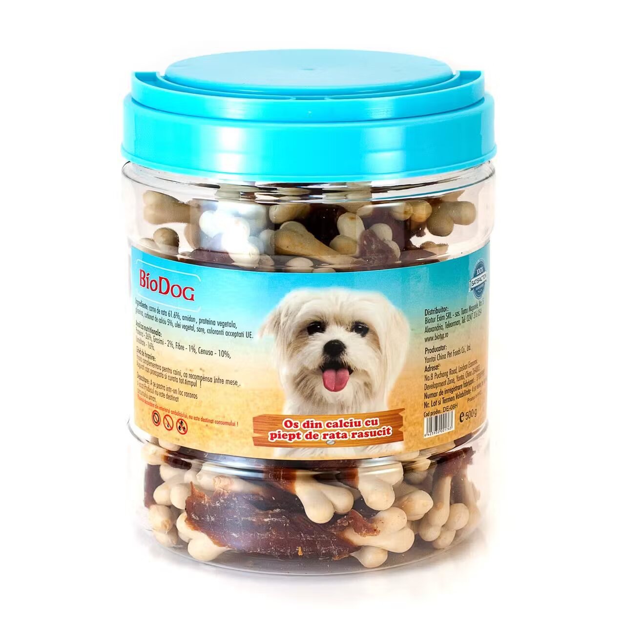 Biodog Recompense Pentru Caini Os Din Calciu Cu Piept De Rata 500 Gr/ De-08h