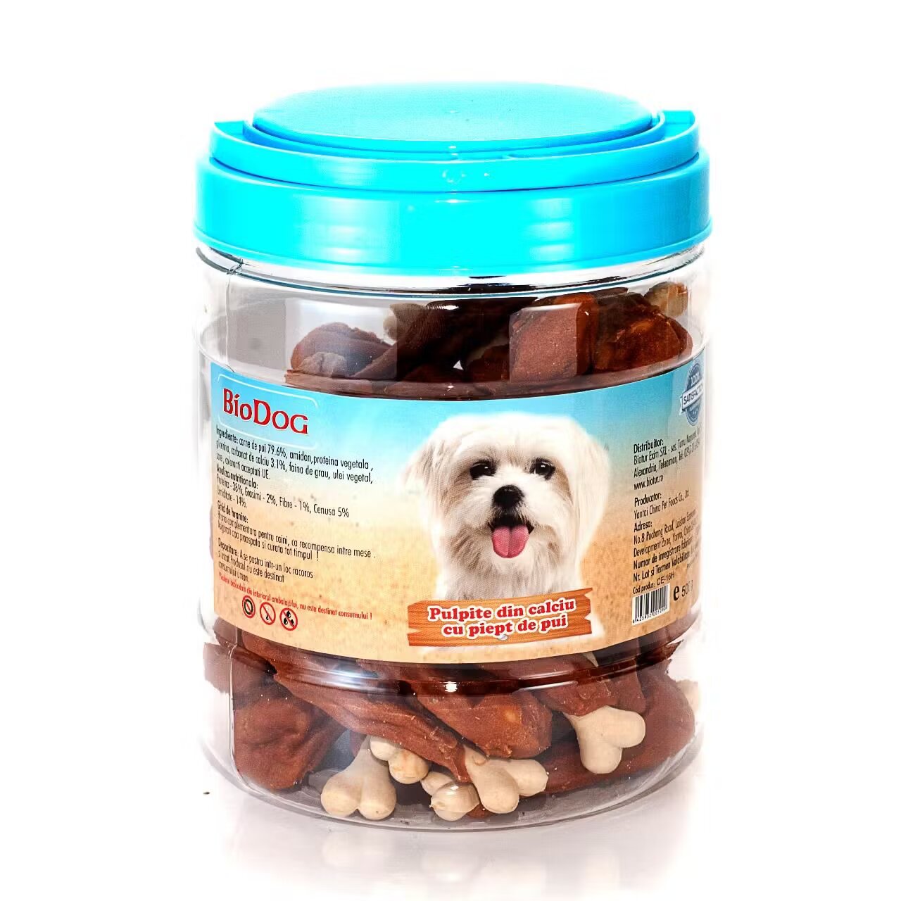 Biodog Recompense Pentru Caini Pulpite Din Calciu Cu Piept De Pui 500 Gr/ Ce-16h