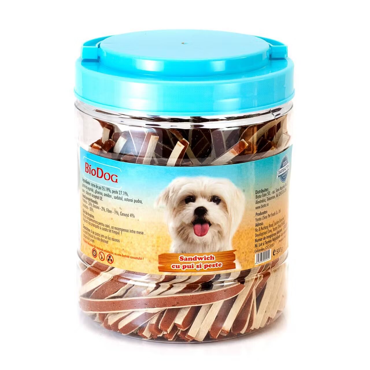Biodog Recompense Pentru Caini Sandwich Cu Pui Si Peste 500 Gr/ Cc-01s