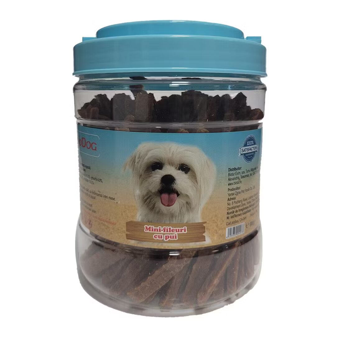 Biodog Recompense pentru Caini Snack Mini-Fileuri cu Pui 500 g/ CA-04H