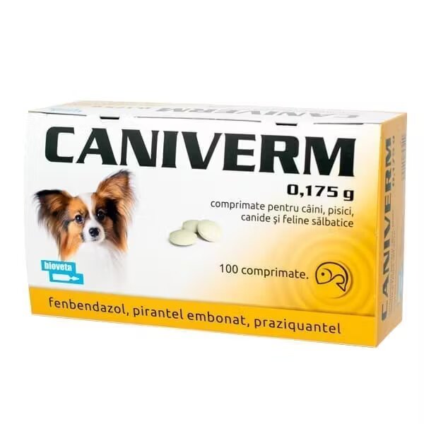 Bioveta Caniverm palatabil 0.175 g/ 100 tablete