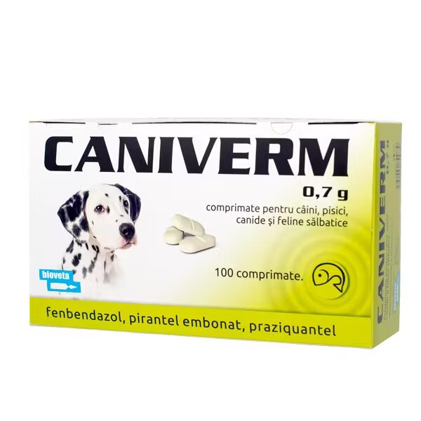 Bioveta Caniverm palatabil 0.7 g/ 100 tablete