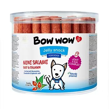 Bow Wow Recompense pentru Caini Mini Salam cu Vita si Colagen 60 buc