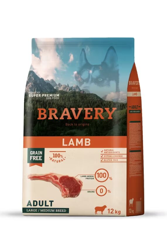 Bravery Hrana Uscata Caini Dog Large-Medium Adult Miel 12 kg