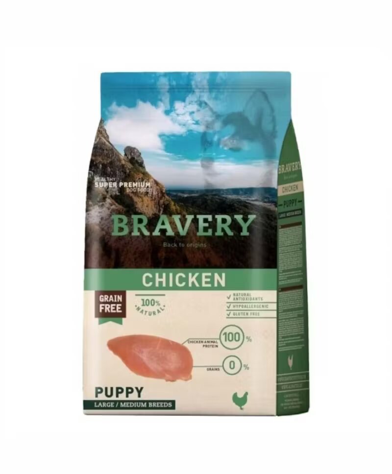 Bravery Hrana Uscata Caini Dog Large-Medium Puppy Pui 12 kg