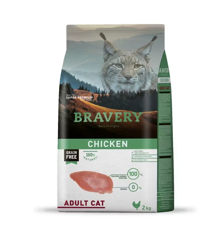 Bravery Hrana Uscata Pisici Adult Cat Pui 2 kg