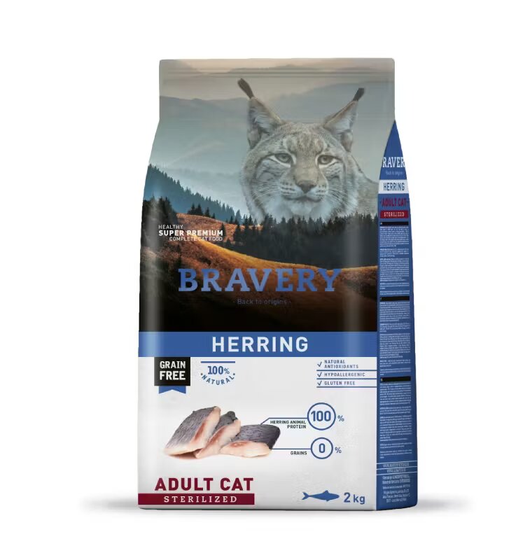 Bravery Hrana Uscata Pisici Adult Cat Sterilised Hering 2 kg